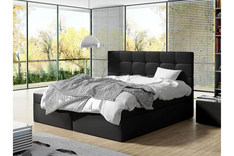 Kontinentalseng Bruvold 160x200 cm - Svart - Møbler - Senger - Kontinentalsenger