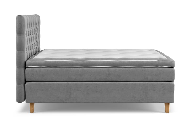 Kontinentalseng Celine 120x200 cm - Grå/Fløyel - Møbler - Senger - Enkeltsenger