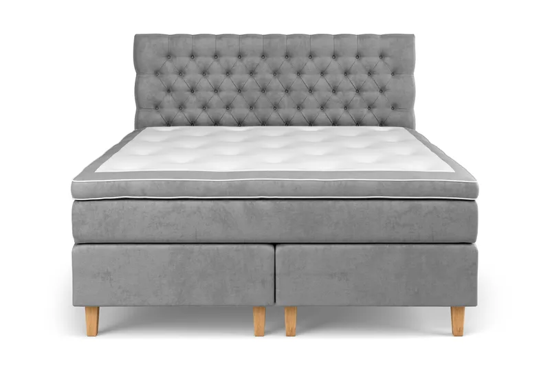 Kontinentalseng Celine 160x200 cm, Grå/Fløyel