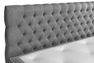 Kontinentalseng Celine 160x200 cm - Grå/Fløyel - Møbler - Senger - Kontinentalsenger