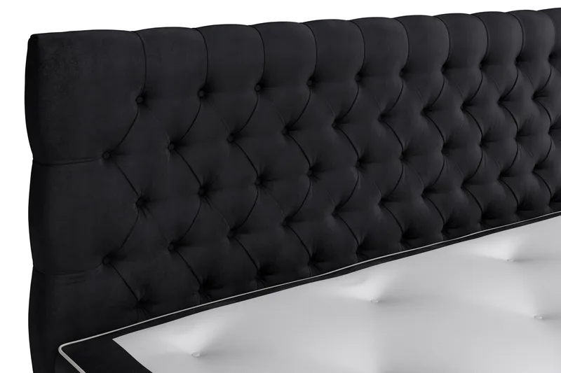 Kontinentalseng Celine 180x200 cm - Svart/Fløyel - Møbler - Senger - Kontinentalsenger