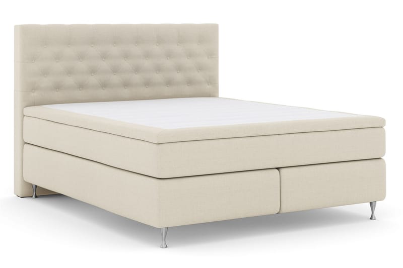 Kontinentalseng Choice No 6 210x210 Fast/Medium Lateks/Memor - Beige|Sølvben - Møbler - Senger - Kontinentalsenger