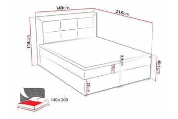 Kontinentalseng Clasic Box 140x215 cm - Blå - Møbler - Senger - Kontinentalsenger