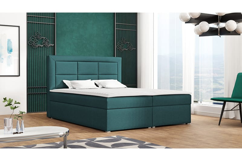 Kontinentalseng Clasic Box 140x215 cm - Blå - Møbler - Senger - Kontinentalsenger
