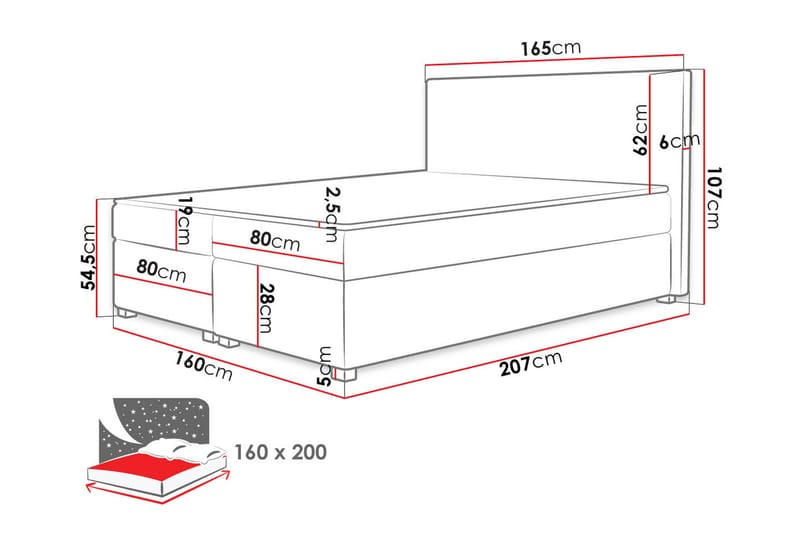 Kontinentalseng Concas 160x200 cm - Beige - Kontinentalsenger