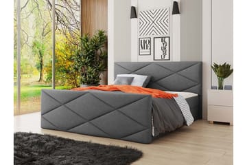 Kontinentalseng Dihel 140x200 cm med Sengegavl - Grå - Møbler - Senger - Kontinentalsenger