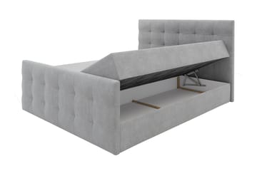 Kontinentalseng Dihel 140x200 cm med Sengegavl - Grå - Møbler - Senger - Kontinentalsenger