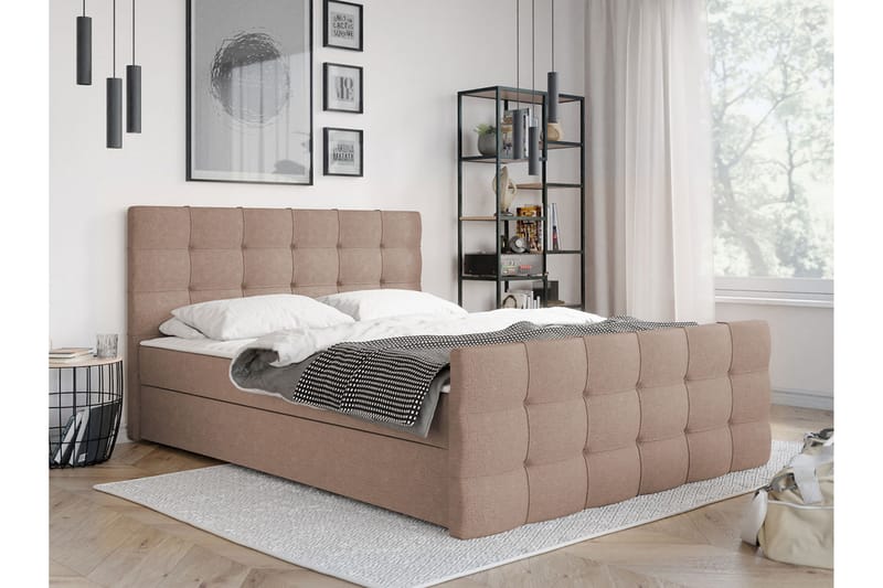 Kontinentalseng Dihel 160x210 cm - Rosa|Beige - Kontinentalsenger