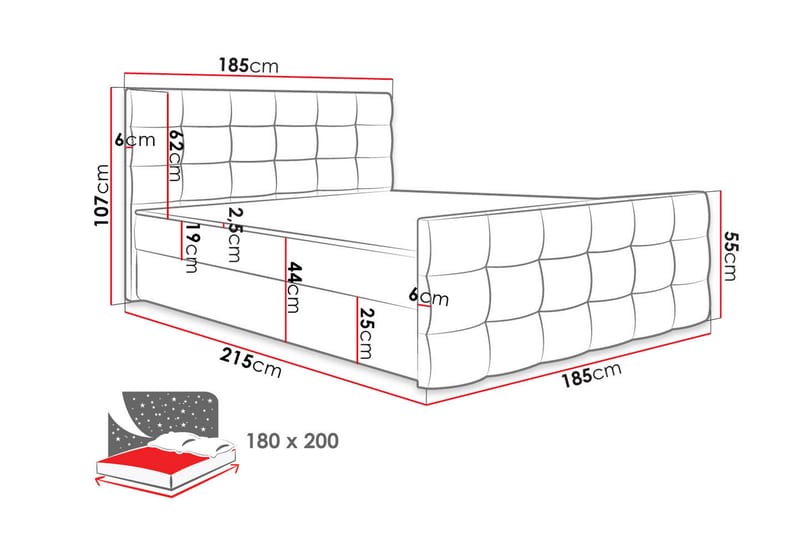 Kontinentalseng Dihel 180x210 cm - Grønn - Kontinentalsenger