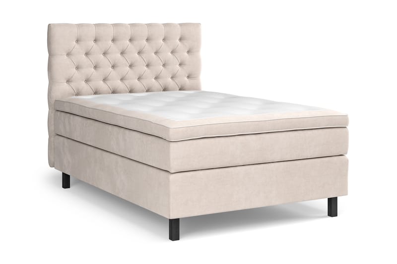 Kontinentalseng Estelle 120x200 cm - Beige/Fløyel - Møbler - Senger - Kontinentalsenger