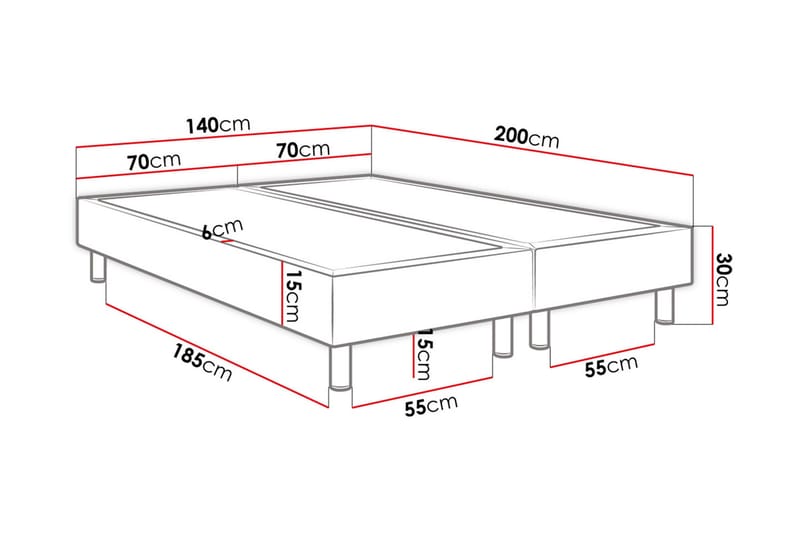 Kontinentalseng Forenza 140x200 cm - Kontinentalsenger - Komplett sengepakke