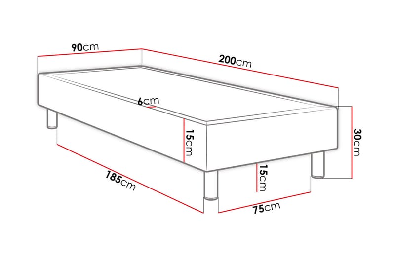 Kontinentalseng Forenza 90x200 cm - Blå - Kontinentalsenger - Dobbeltsenger - Komplett sengepakke