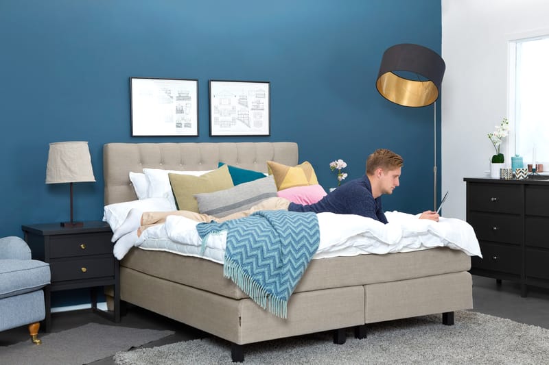 Kontinentalseng IdoIva 160x200 Linoso - Beige - Møbler - Senger - Kontinentalsenger