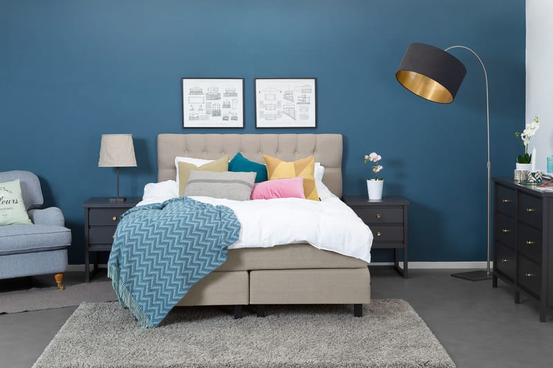 Kontinentalseng IdoIva 160x200 Linoso - Beige - Møbler - Senger - Kontinentalsenger