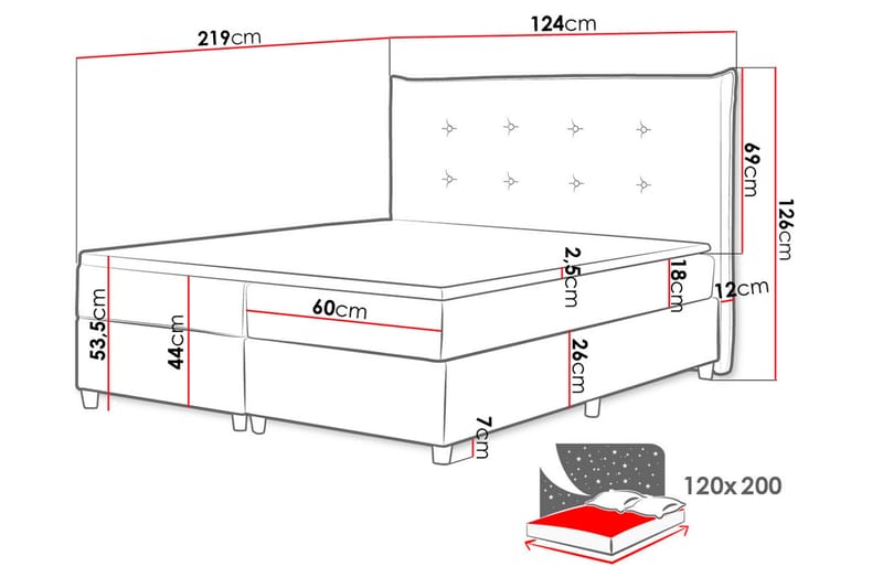 Kontinentalseng Jaso 120x200 cm - Kontinentalsenger