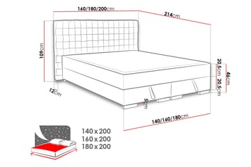 Kontinentalseng Kacper 180x200 cm - Grå - Møbler - Senger - Kontinentalsenger