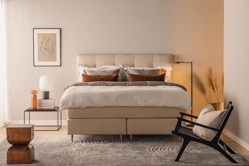 Kontinentalseng Kakichi 160x200 cm - Beige - Møbler - Senger - Kontinentalsenger