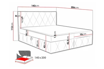 Kontinentalseng Kintore 140x200 cm - Møbler - Senger - Kontinentalsenger