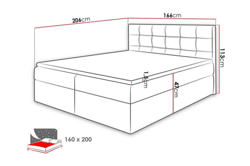 Kontinentalseng Kintore 160x200 cm - Lyse brun - Kontinentalsenger