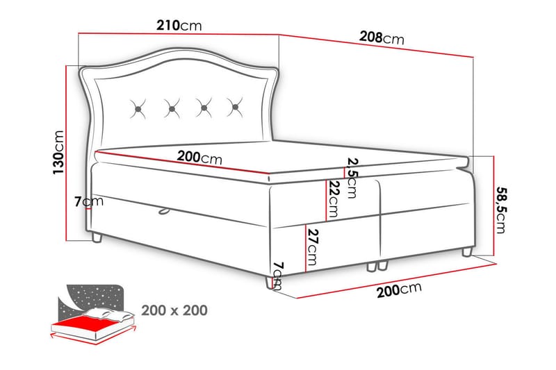 Kontinentalseng Kollmorgen 200x200 cm - Kontinentalsenger