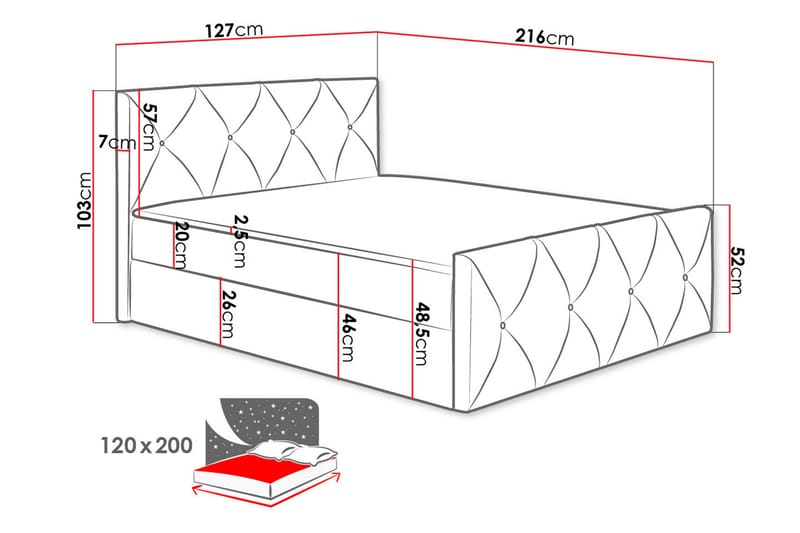 Kontinentalseng Lavesta Lux 120x200 cm - Kontinentalsenger