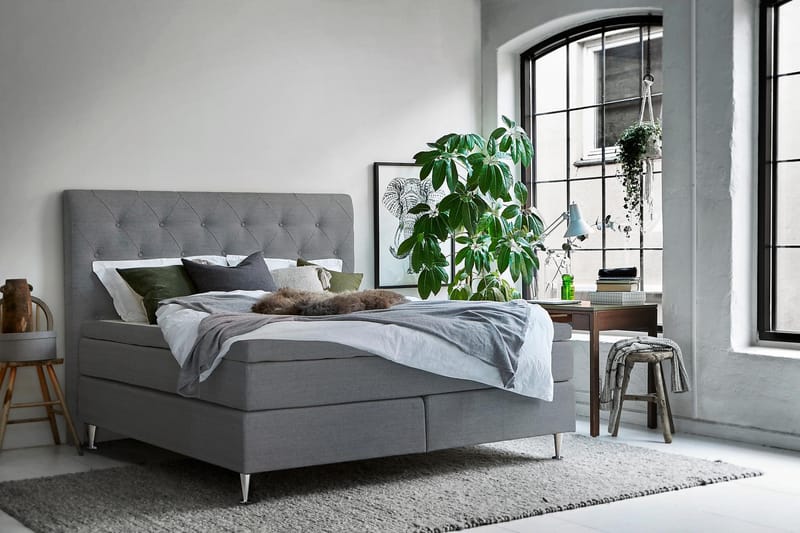 Kontinentalseng Lomben 150x200 cm - Lysegrå - Møbler - Senger - Kontinentalsenger
