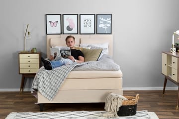 Kontinentalseng Lucky 120x200 Lateks - Beige - Møbler - Senger - Enkeltsenger