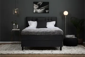 Kontinentalseng Lucky 120x200 Skum - Svart|Grå - Møbler - Senger - Enkeltsenger