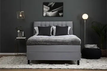 Kontinentalseng Lucky 140x200 cm Skum - Mellangrå - Møbler - Senger - Kontinentalsenger