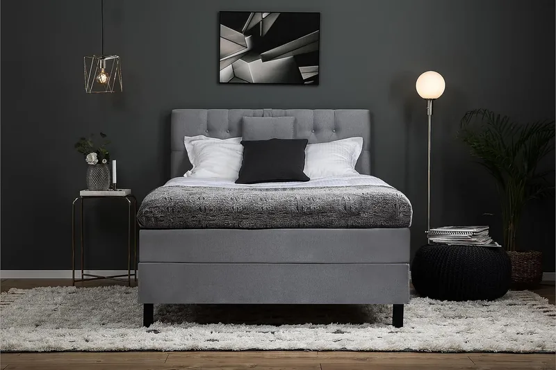 Kontinentalseng Lucky 140x200 Memory - Mellangrå - Møbler - Senger - Kontinentalsenger