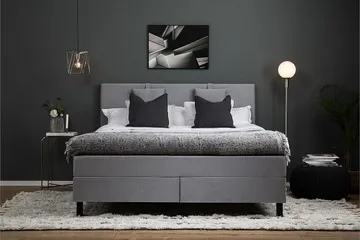 Kontinentalseng Lucky 150x200 Polyeter - Mellangrå - Møbler - Senger - Kontinentalsenger