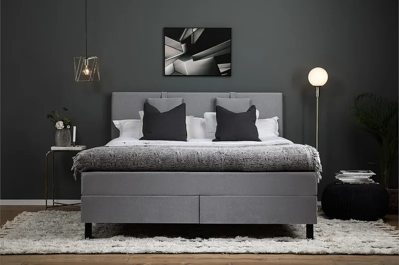 Kontinentalseng Lucky 150x200 Polyeter - Mellangrå - Møbler - Senger - Kontinentalsenger