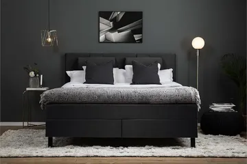 Kontinentalseng Lucky 160x200 Memory - Svart|Grå - Møbler - Senger - Kontinentalsenger