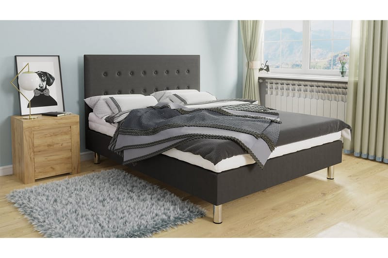 Kontinentalseng Lux 120x204 cm - Grå - Møbler - Senger - Kontinentalsenger