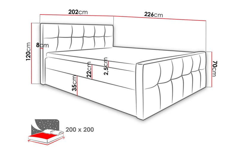 Kontinentalseng Lycket 200x200 cm - Møbler - Senger - Kontinentalsenger