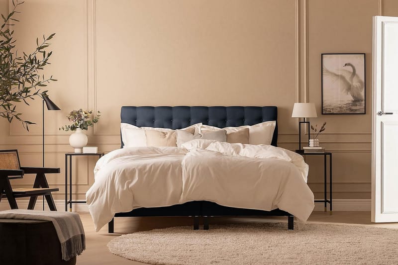 Kontinentalseng Nayaka 150x200 Memorymadrass - Blå - Møbler - Senger - Kontinentalsenger