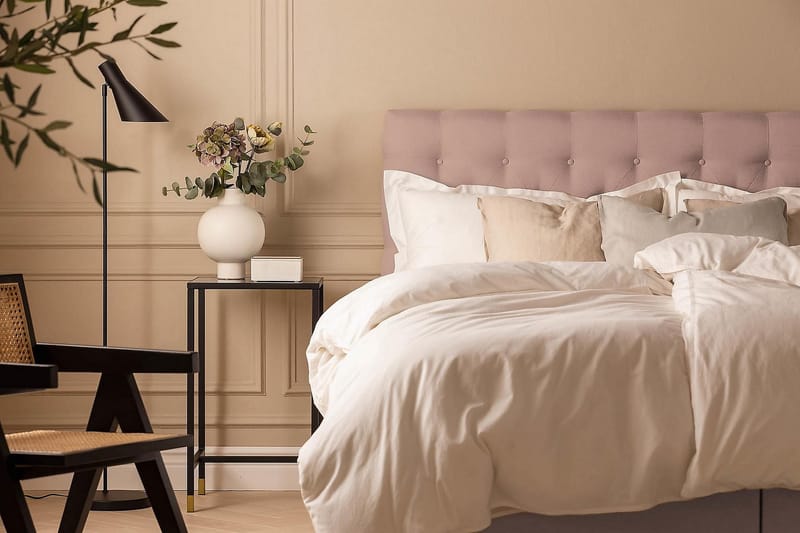 Kontinentalseng Nayaka 150x200 Memorymadrass - Rosa - Møbler - Senger - Kontinentalsenger