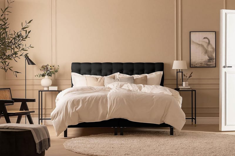 Kontinentalseng Nayaka 150x200 Memorymadrass - Svart - Møbler - Senger - Kontinentalsenger