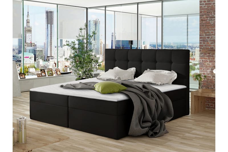 Kontinentalseng NELE 160x200 M - Svart - Møbler - Senger - Kontinentalsenger