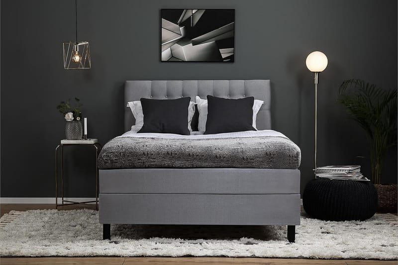 Kontinentalseng Olivia 140x200 cm Skum - Mellangrå - Møbler - Senger - Kontinentalsenger