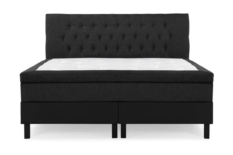 Kontinentalseng Olivia 160x200 Lateks - Svart|Grå|PU - Møbler - Senger - Kontinentalsenger