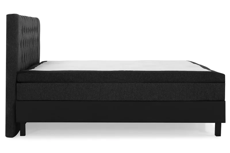 Kontinentalseng Olivia 160x200 Lateks - Svart|Grå|PU - Møbler - Senger - Kontinentalsenger