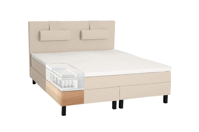 Kontinentalseng Olivia 160x200 Memory - Beige - Møbler - Senger - Kontinentalsenger