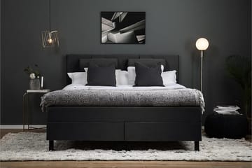 Kontinentalseng Olivia 160x200 Memory - Svart|Grå - Møbler - Senger - Kontinentalsenger
