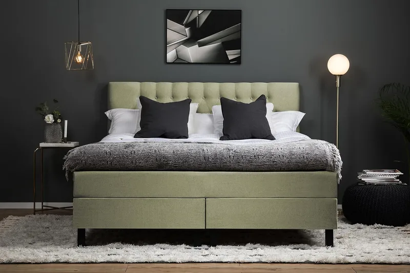 Kontinentalseng Olivia 180x200 Memory - Grønn - Møbler - Senger - Kontinentalsenger