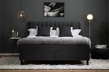 Kontinentalseng Olivia 180x200 Memory - Svart|Grå - Møbler - Senger - Kontinentalsenger