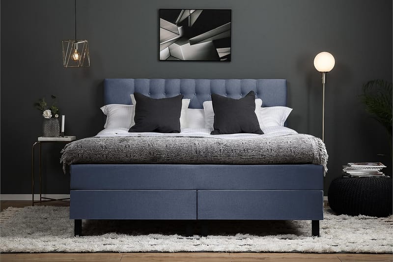 Kontinentalseng Olivia 180x200 Skum - Mørkeblå - Møbler - Senger - Kontinentalsenger
