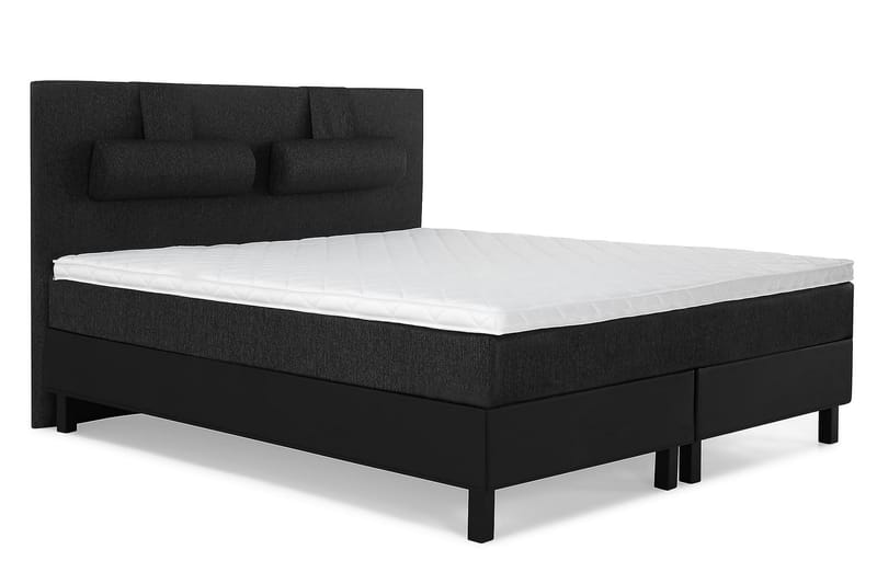 Kontinentalseng Olivia 180x200 Skum - Svart|Grå|PU - Møbler - Senger - Kontinentalsenger