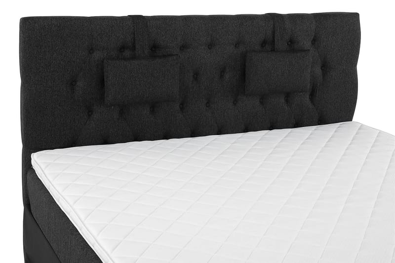 Kontinentalseng Olivia 180x200 Skum - Svart|Grå|PU - Møbler - Senger - Kontinentalsenger