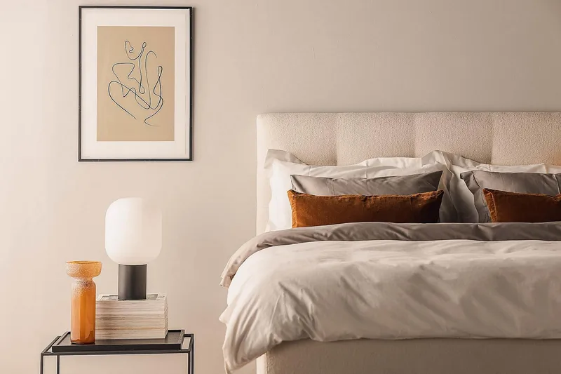 Kontinentalseng Oslo Lyx Boucle 180x200 - Lysebeige - Møbler - Senger - Kontinentalsenger